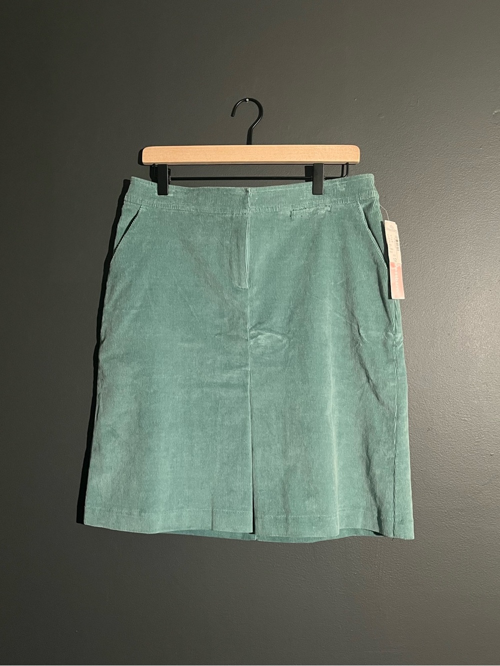 DressBarn Teal Corduroy Mini Skirt NWT Pockets A-Line - Size 12
